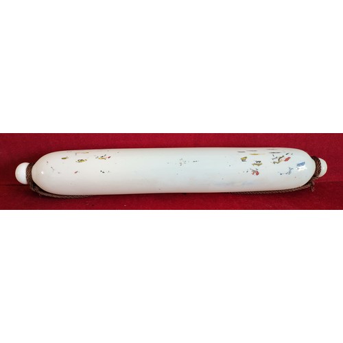 231 - NAILSEA OPALESCENT GLASS ROLLING PIN. APPROX. 38.5CM L