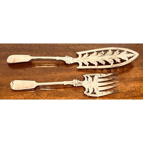 235 - PLATED AND DECORATIVE FISH SLICE AND FORK