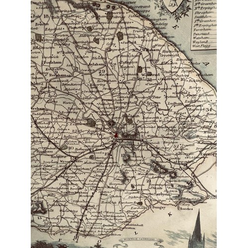 119 - 19TH CENTURY MAP OF NORFOLK. APPROX. 20 X 26.5CM