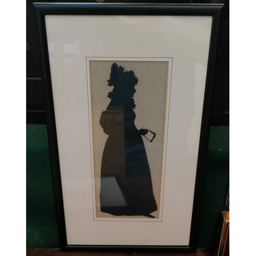 48 - TWO SILHOUETTE PORTRAITS CUT BY MR GAPP ON BRIGHTON PIER - MISS LETIFFORD PLUS ONE OTHER