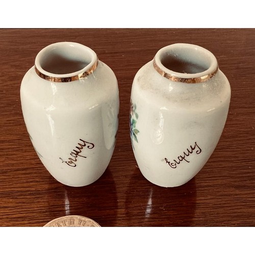 291 - PAIR OF LIMOGES MINIATURE VASES- 'ERQUY'