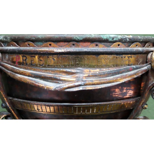 2 - Impressive 19th century brass Religious Baptismal Font with inscription around the outer rim 