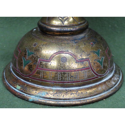 2 - Impressive 19th century brass Religious Baptismal Font with inscription around the outer rim 