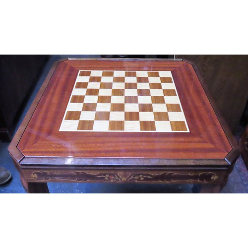 15 - 20th century italian marquetry inlaid games table, adjustible for roulette, backgammon, chess etc. A... 