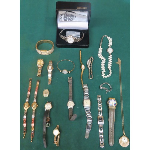 246 - Parcel of various mostly unboxed gold coloured, stainless steel and other wristwatches, Inc. Sekonda... 