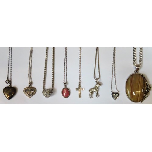 234 - Parcel of various hallmarked silver pendants and chains. Total weight Approx. 82.4g