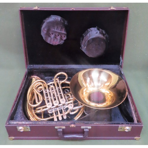 22 - Cased Brass Holton French Horn, model number H278