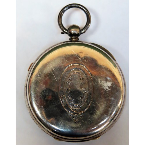 231 - Hallmarked Silver centre seconds chronograph pocket watch, movement stamped Glaskie, Manchester