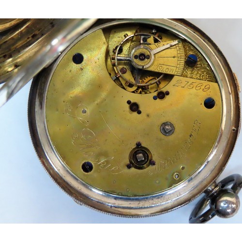 231 - Hallmarked Silver centre seconds chronograph pocket watch, movement stamped Glaskie, Manchester