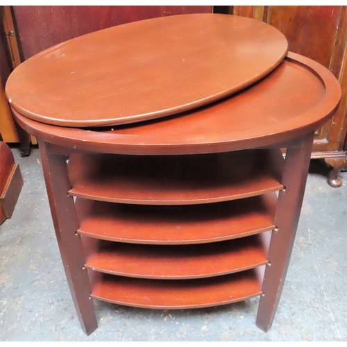 225 - 20th century four shelf side table with adjustable top. Approx. 62cms H x 60cms W x 40cms D. Also ov... 