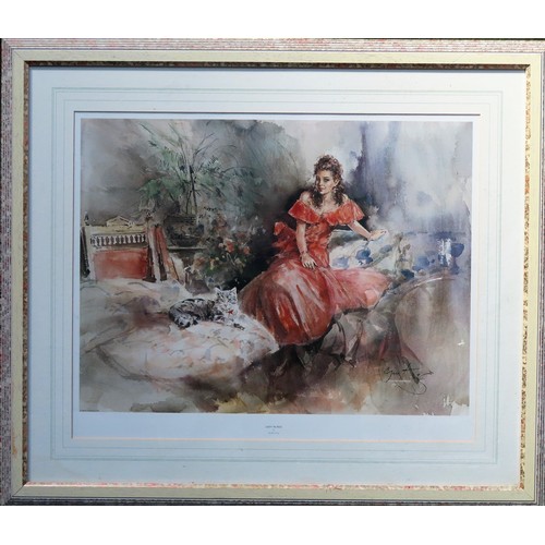 224 - Gordon King framed polychrome print 