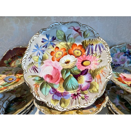 52 - SIXTEEN PIECE HANDPAINTED CERAMIC DESSERT SERVICE