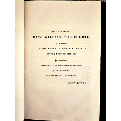 95 - BURKES PEERAGE, PUBLISHED 1837, FULL LEATHER