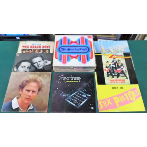 237 - Parcel of various vinyl records Inc. The Beatles, Supertramp, The Beach Boys, Simon and Garfunkel, Z... 