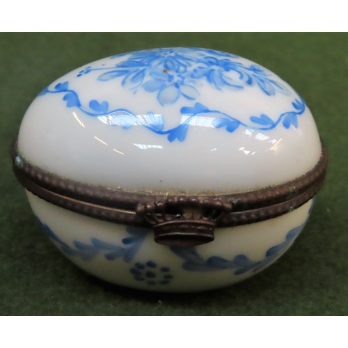 269 - 19th century egg form porcelain pill box, in the Serves manner