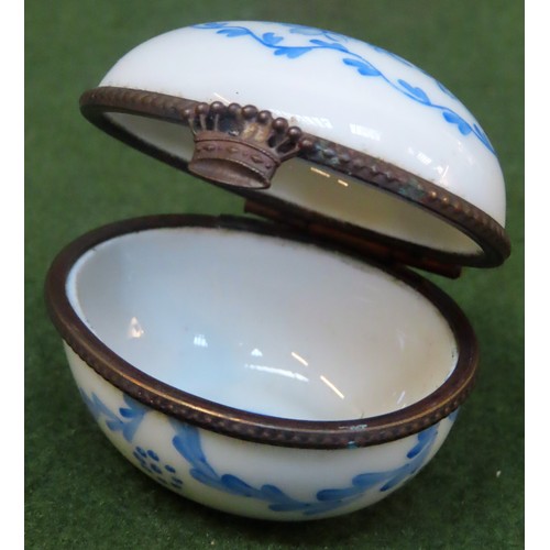 269 - 19th century egg form porcelain pill box, in the Serves manner