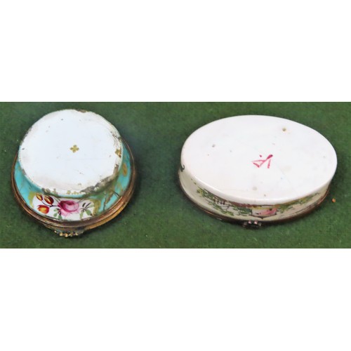 58 - Two 18th century Bilston enamelled pill boxes