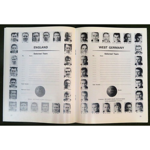 19 - 1966 World Cup Final programme, plus various relating ethemera. Also 1963 England v Rest of the Worl... 