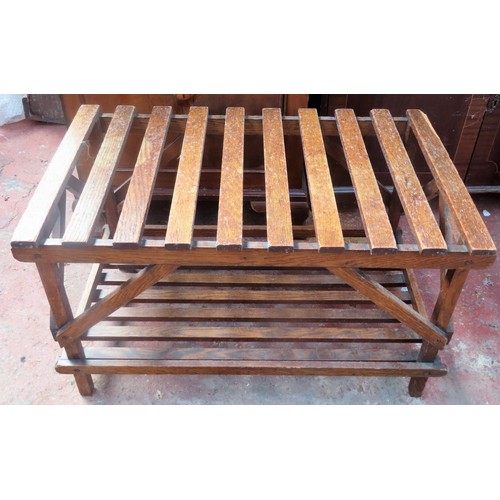 299 - Vintage wooden luggage rack. Approx. 46cm H x 76cm W x 45cm D