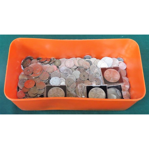 314 - Large collection of British and Foreign silver coloured coinage, plus two Festival of Britain coins