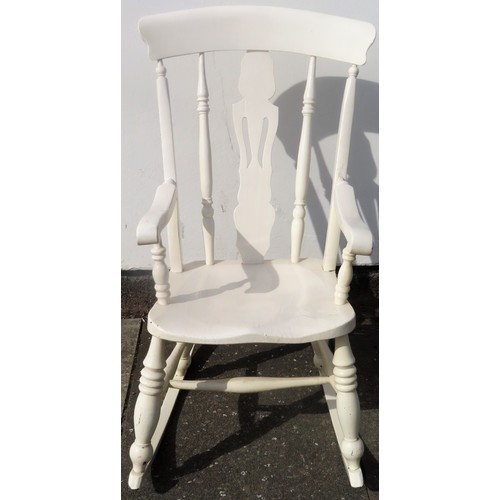 210 - 20th century painted country style rocking chair. Approx. 104cms H x 50cms W x 45.5cms D