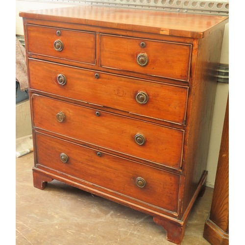 274 - Victorian mahogany two over three chest of drawers. Approx. 96cms H x 88cms W x 45cms D