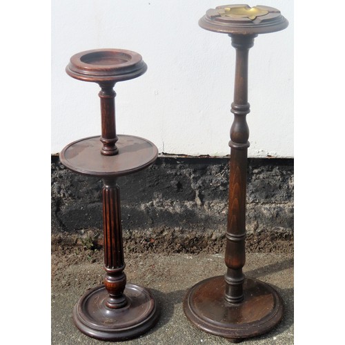 214 - Two vintage oak smokers stands