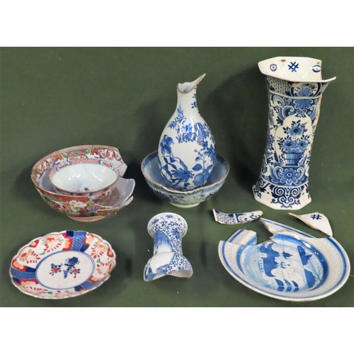 160 - Mixed lot of various damaged mostly Oriental ceramics