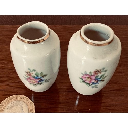 193 - PAIR OF LIMOGES MINIATURE VASES- 'ERQUY'