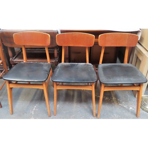 297 - Set of three mid 20th century dining chairs