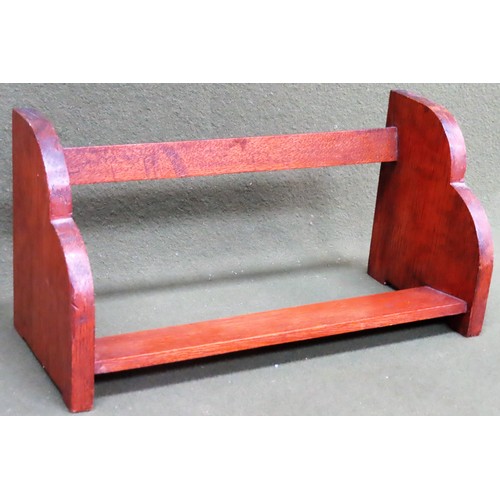 220 - Art Deco style oak bookrack. Approx. 19cm H x 15cm W