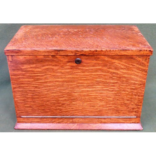 5 - Early 20th century fold out sectional Oak stationary cabinet, bearing label Miller of Bristol