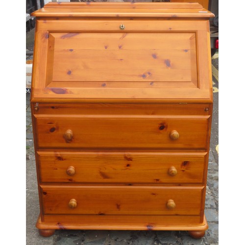 103 - 20th century pine fall front writing bureau. Approx. 104cms H x 81cms W x 43cms D