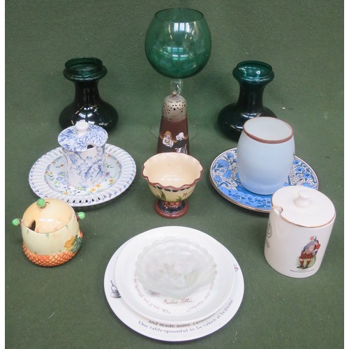 70 - Sundry ceramics and glass including Wedgwood Beatrix potter and Peter Rabbit.