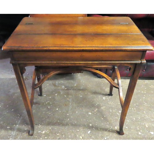 34 - 19th century Mahogany fold out writing desk with fitted leather interior and pigeon holes. Approx. 8... 