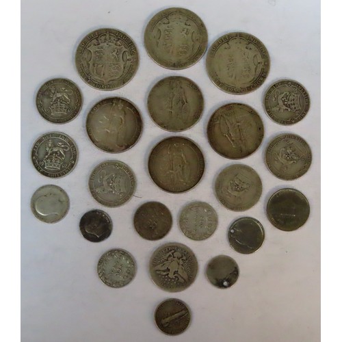 293 - Parcel of Edward VII Silver coinage including three Half Crowns, four Florins, six Shillings, three ... 