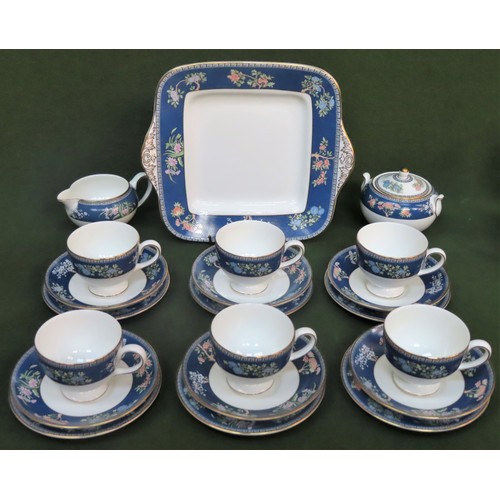 180 - Parcel of Wedgwood 'Blue Sham' tea ware, 21 pieces