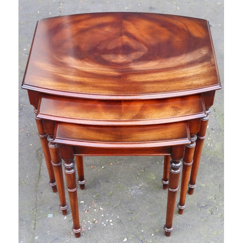 96 - 20th century mahogany nest of three tables. Approx. 49cms H x 51.5cms W x 39.5cms D