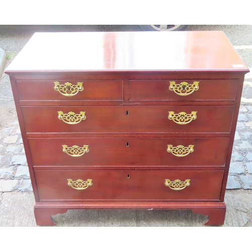 69 - 19th century mahogany two over three chest of drawers. Approx. 80cms H x 89cms W x 46cms D