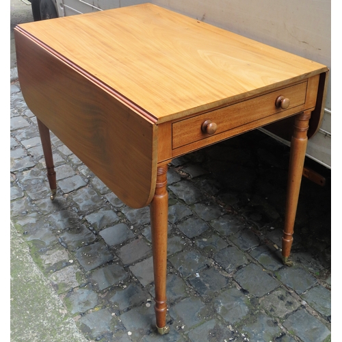 105 - 19th century mahogany drop leaf pembroke table fitted with single drawer. Approx. 72.5cms H x 109cms... 