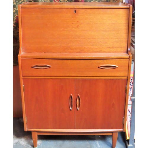 111 - G Plan style mid 20th century Teak fall front bureau. App. 109cm H x 76cm W x 41cm D
