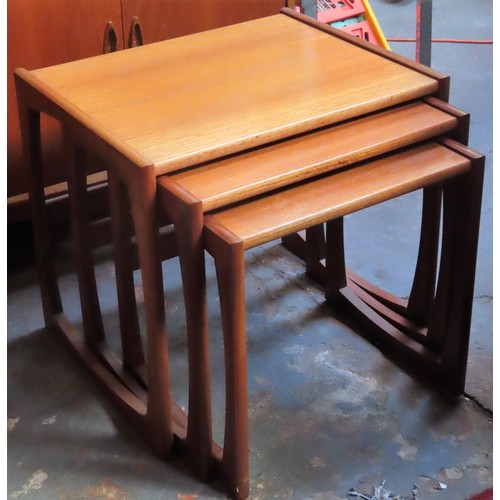 114 - G Plan style mid 20th century Teak nest of three tables. App. 49cm H x 53.5cm W x 42cm D