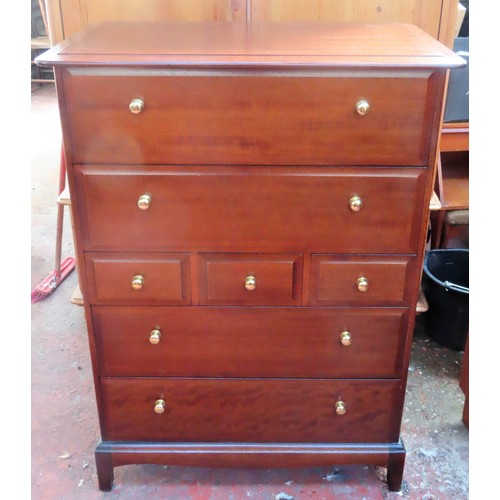 120 - Stag minstrel 20th century chest of seven drawers. Approx. 112cms H x 82cms W x 46.5cms D