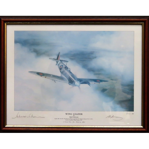 79 - Mark Postlethwaite - Framed polychrome print - Wing Leader. Signed by Johnnie Johnson and the artist... 