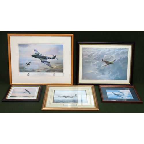 88 - Parcel of various framed polychrome prints - mostly depicting Spitfires