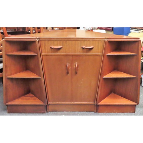 63 - G Plan style mid 20th century corner cupboard, plus pair of corner units. Approx. 84cm H x 132cm (To... 