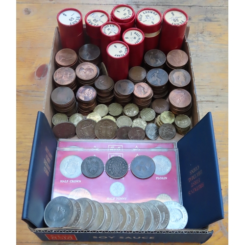 268 - Large quantity of coinage Inc. Decimal coin sets, commemorative crowns, some early coins etc