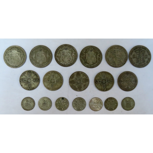 270 - Parcel of silver coinage Inc. Half Crowns, Florins, and sixpences. Total weight Approx. 156.5g