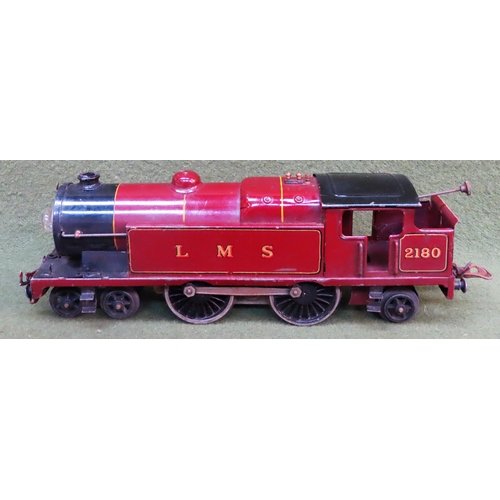 257 - Hornby O Gauge E26 4-4-2 Special Tank Loco, LMS maroon No.2180, 6 volt electric. Circa 190's