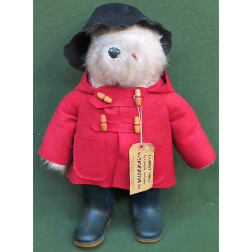 250 - Vintage Gabriel Designs Paddington Bear, with blue felt hat, red coat, blue Dunlop boots, and origin... 